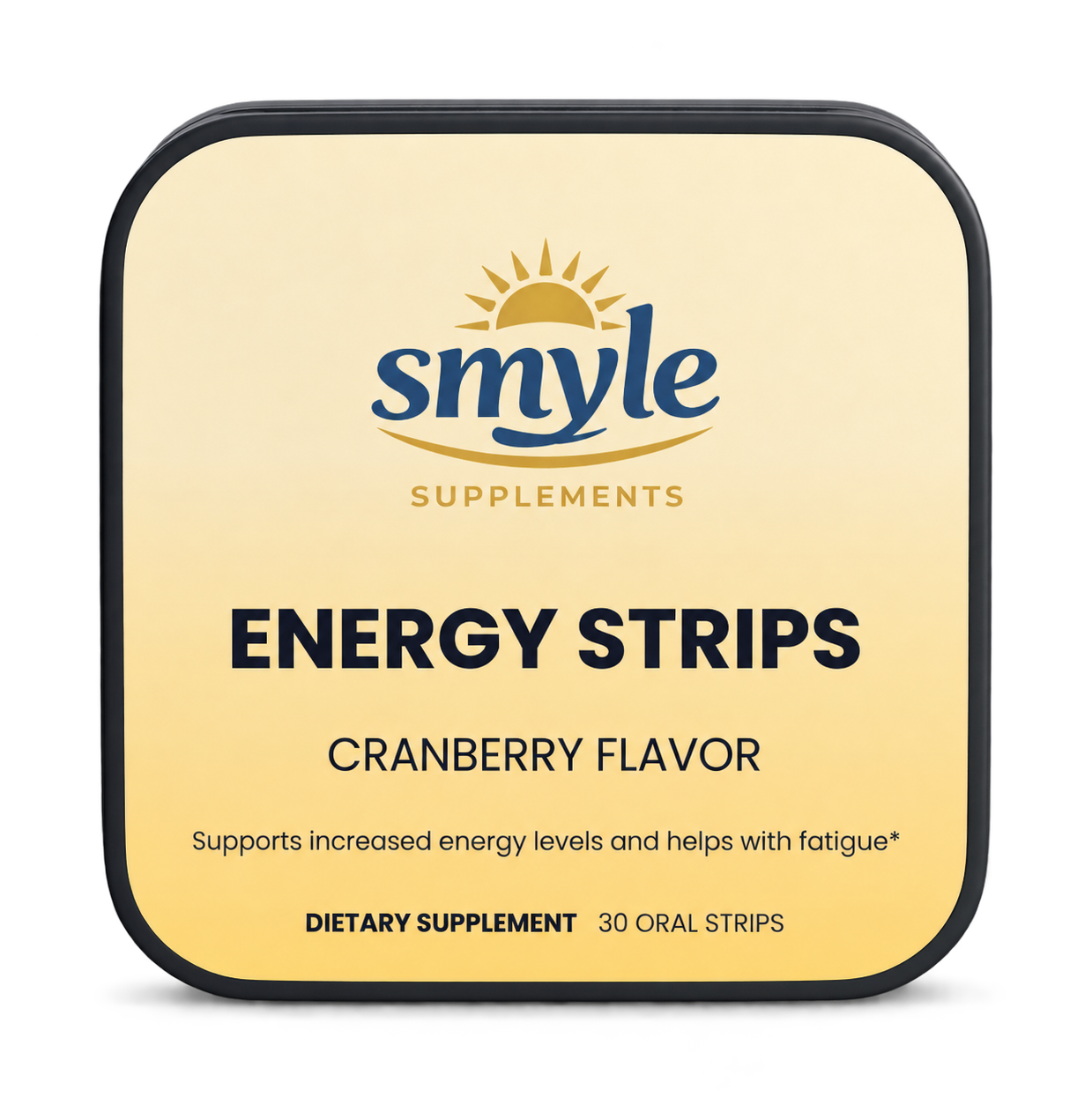 Smyle Energy Strips cranberry flavor package