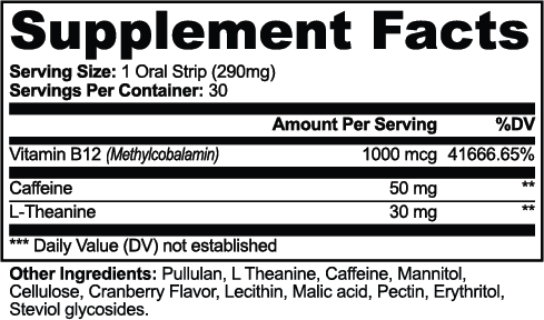 Energy Oral Strips (Cranberry Flavor)
